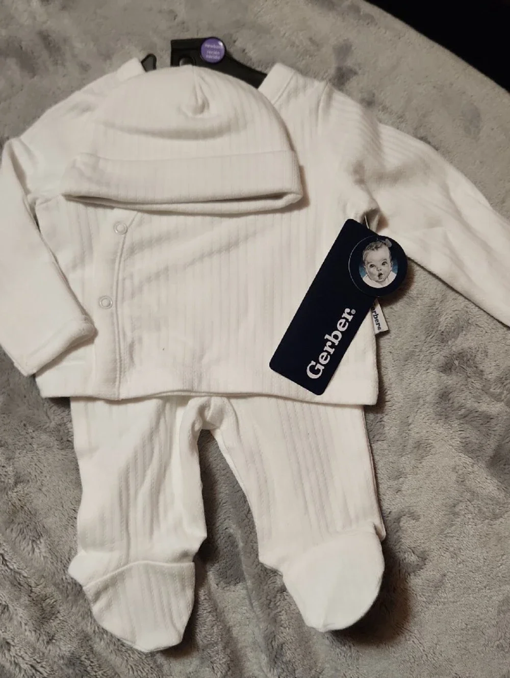 Gerber White 3-Piece Baby Matching Set